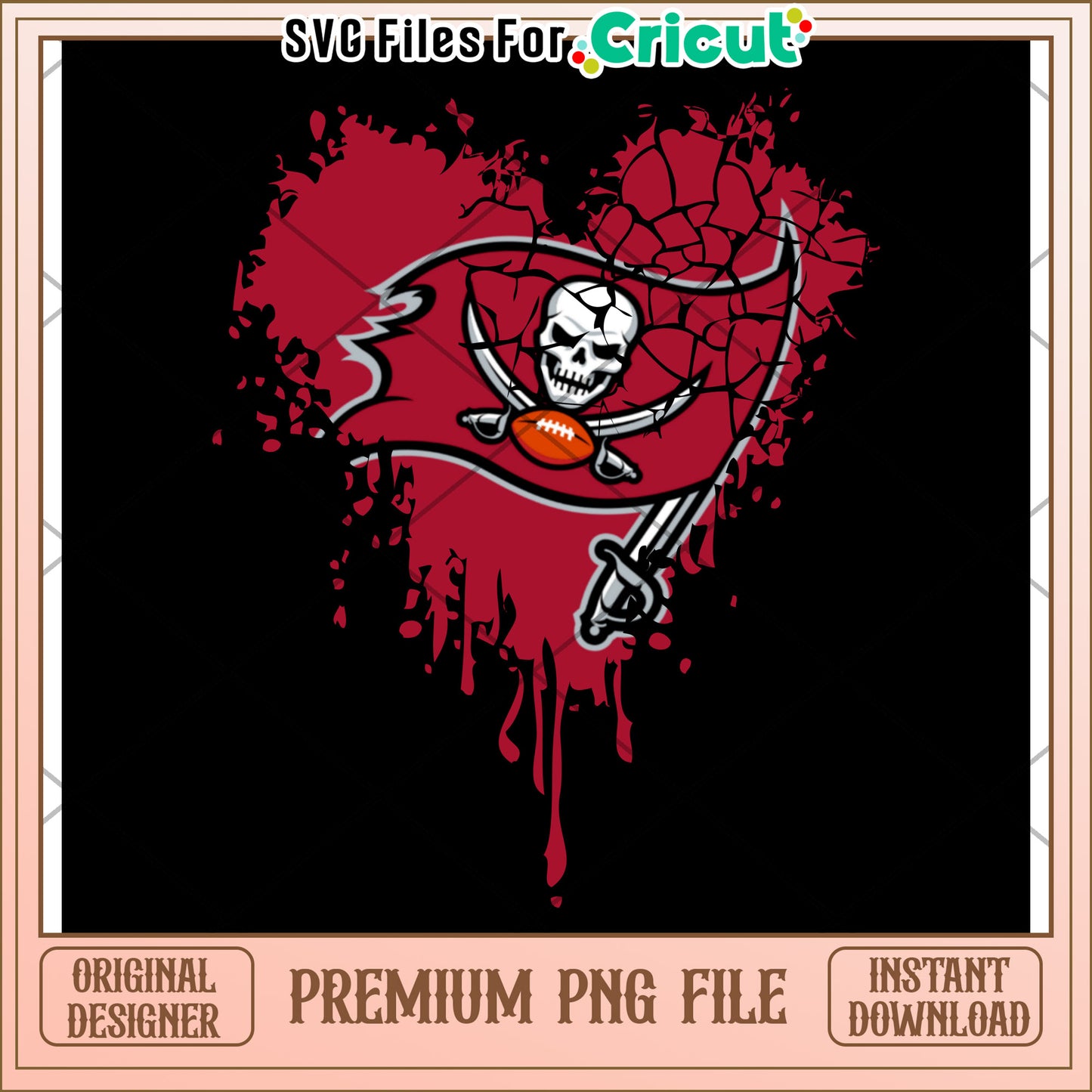 Tampa Bay Buccaneers Skull Flag PNG Design, Perfect for Crafts