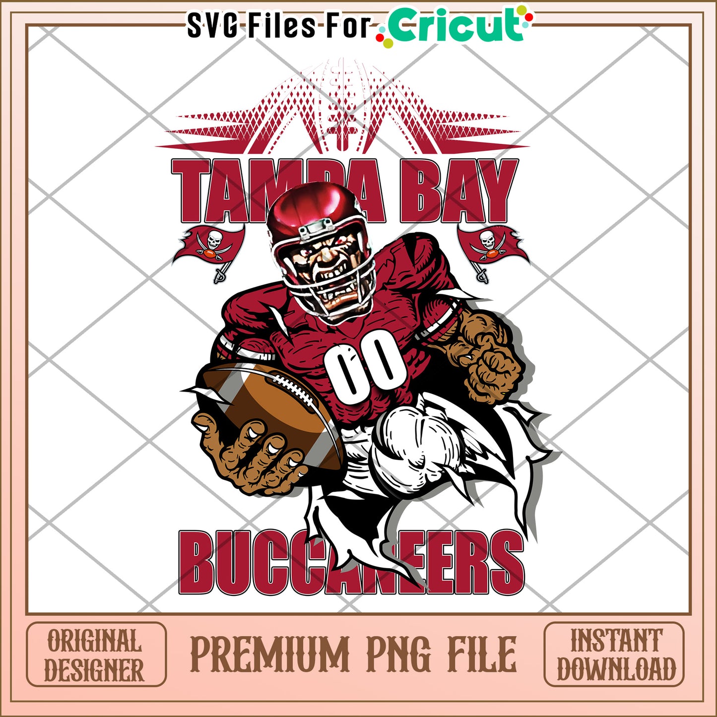 Tampa Bay Buccaneers football design, perfect for Cricut projects