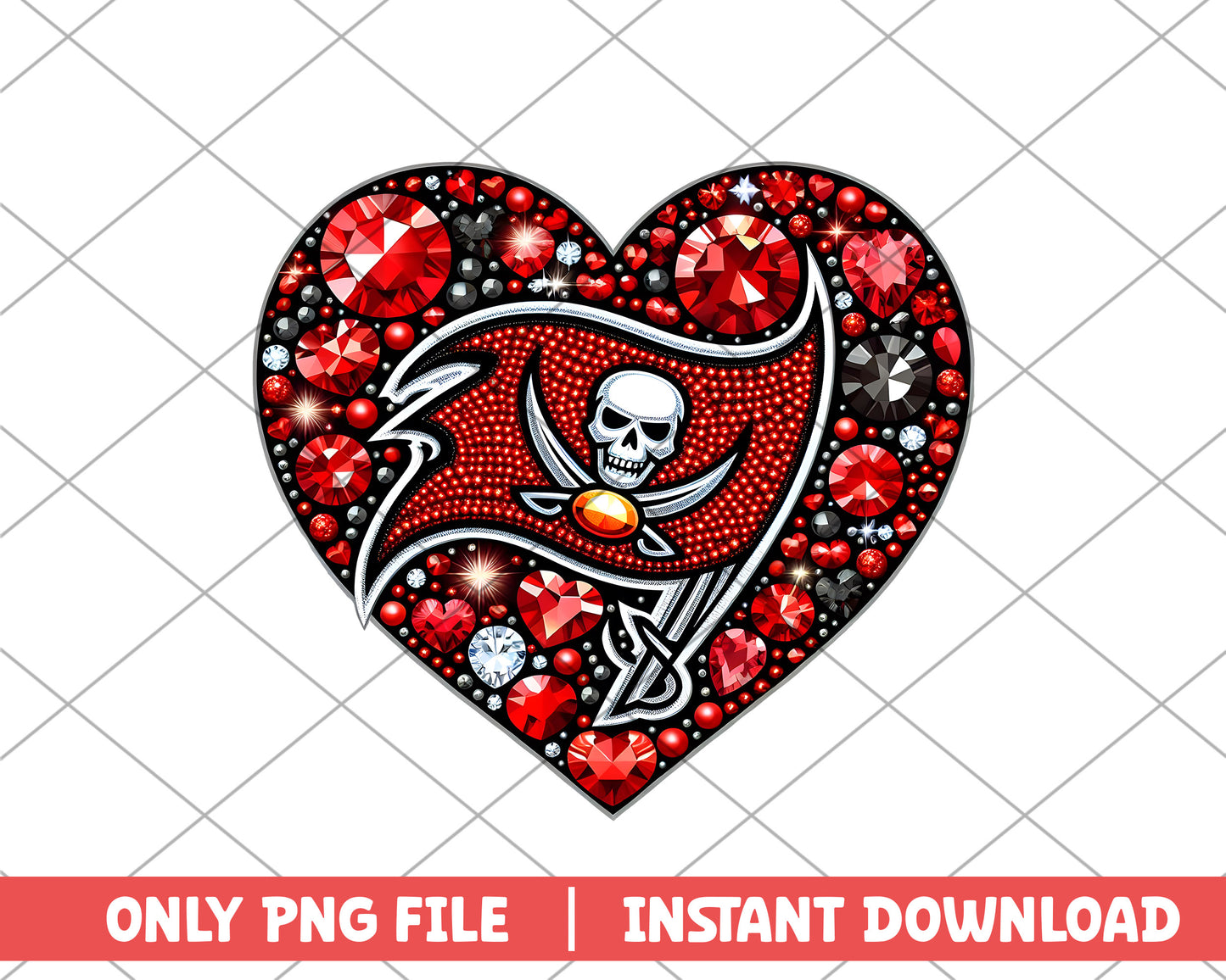 Tampa Bay Buccaneers in heart png, Tampa Bay Buccaneers png