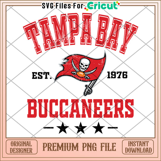 Tampa Bay Buccaneers logo design for Cricut, high quality PNG file
