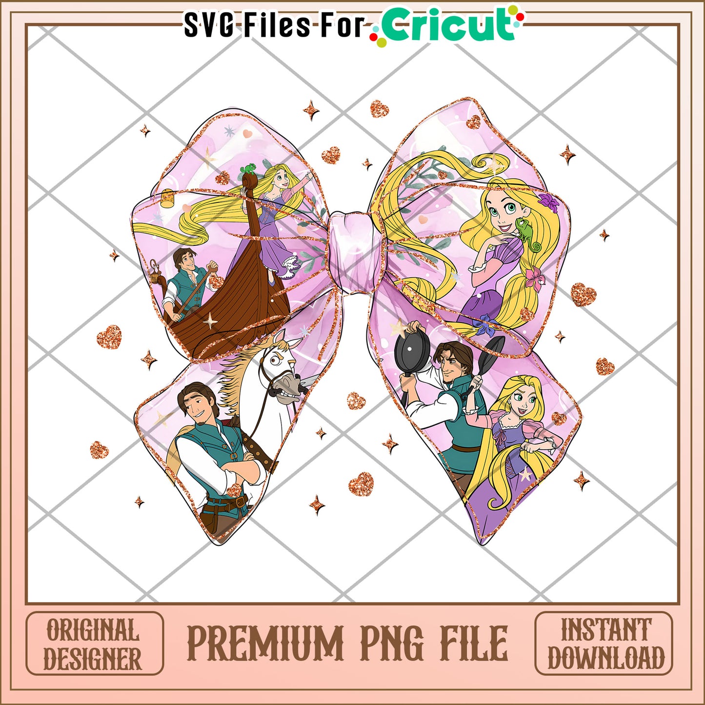Tangled Bow PNG Sublimation Design