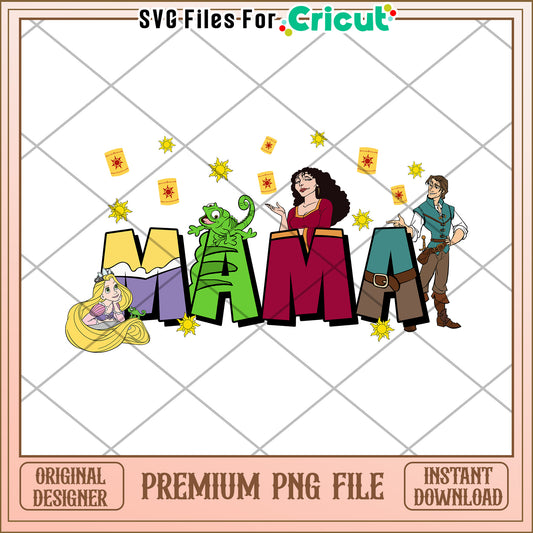 Tangled Mama PNG Cricut File