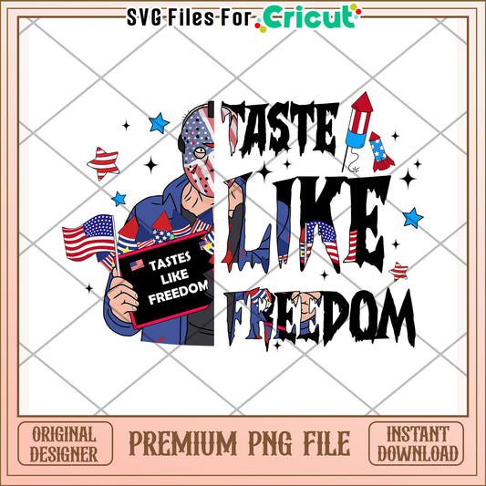 Tastes like freedom jason png, independence day png, red white and blue png