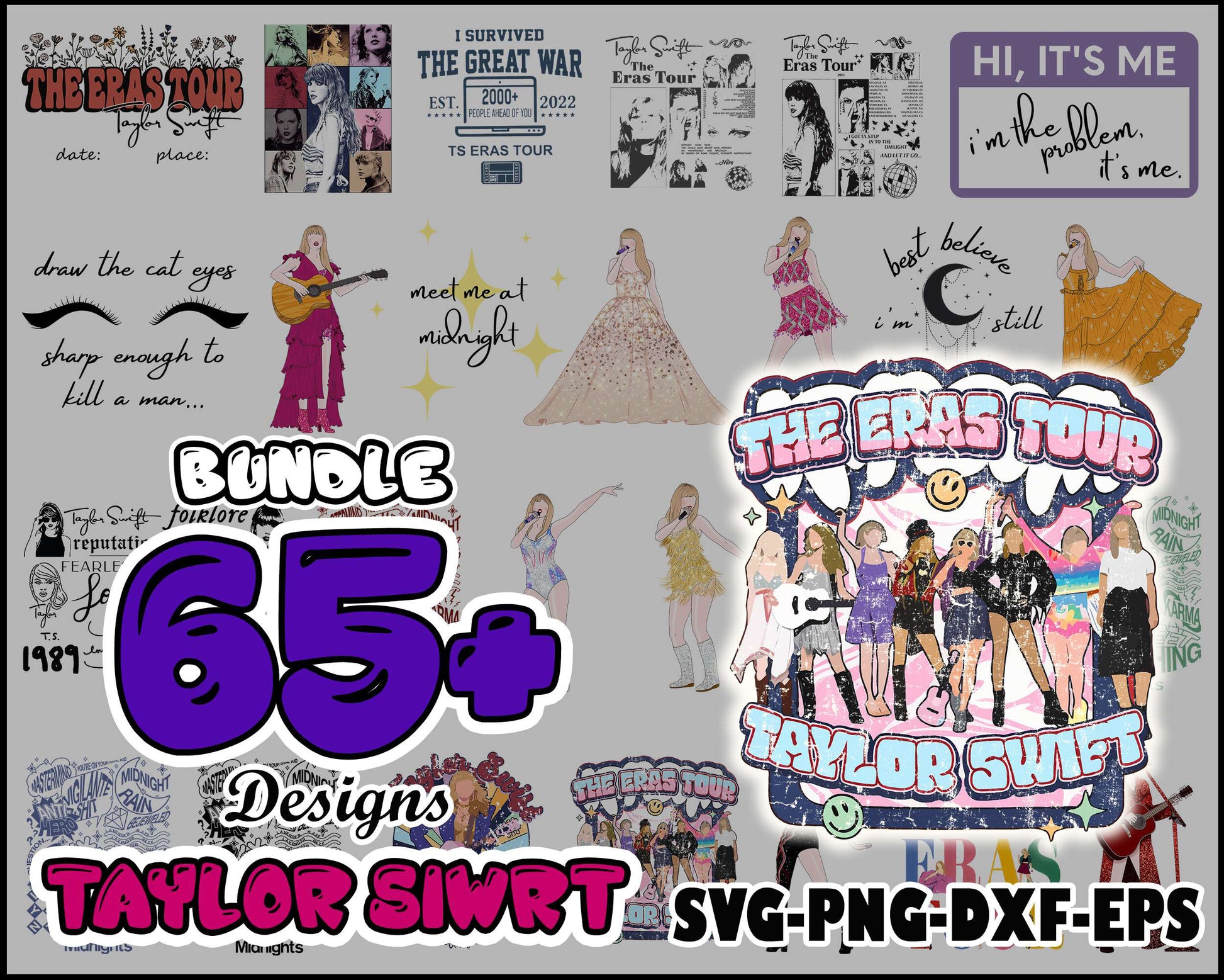 The eras tour taylor swift bundle png, taylor swift eras png​