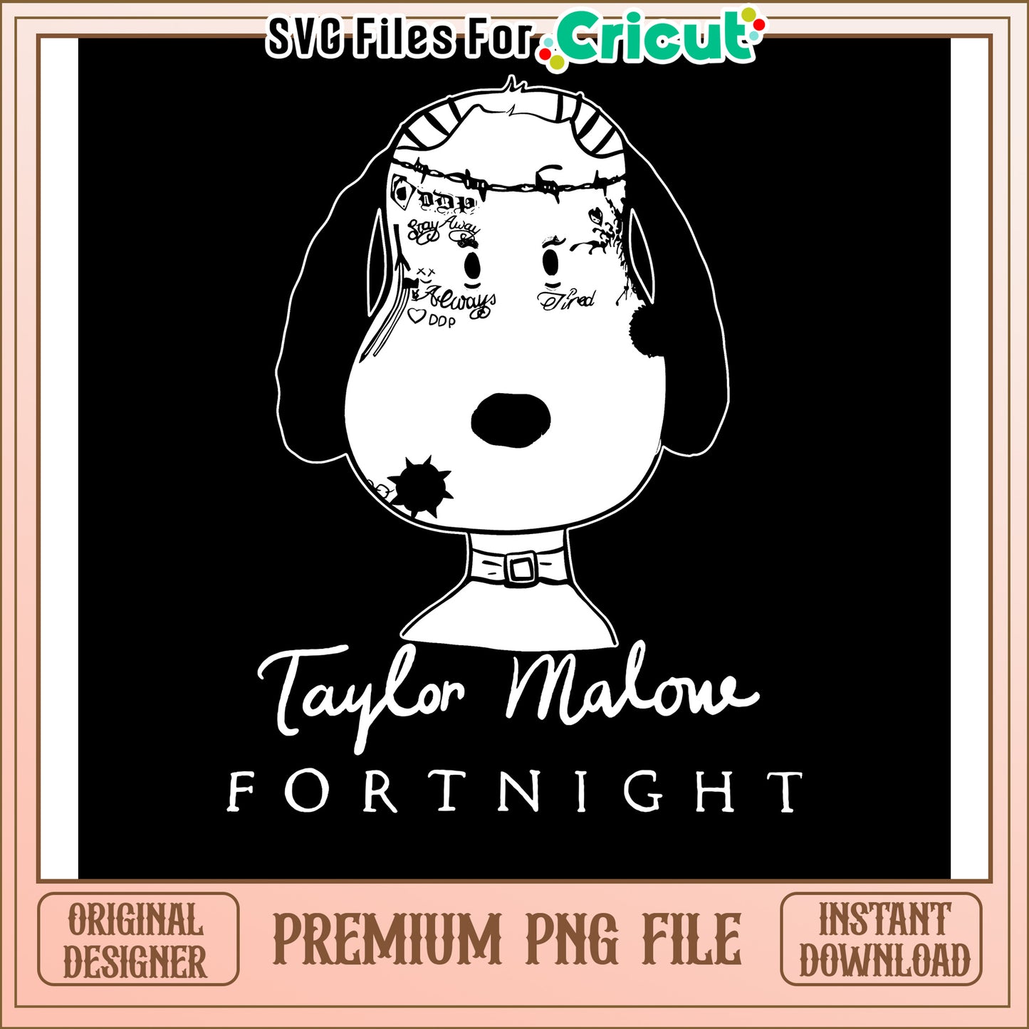 Taylor Malone Dog Design for Cricut, Premium PNG Instant Download