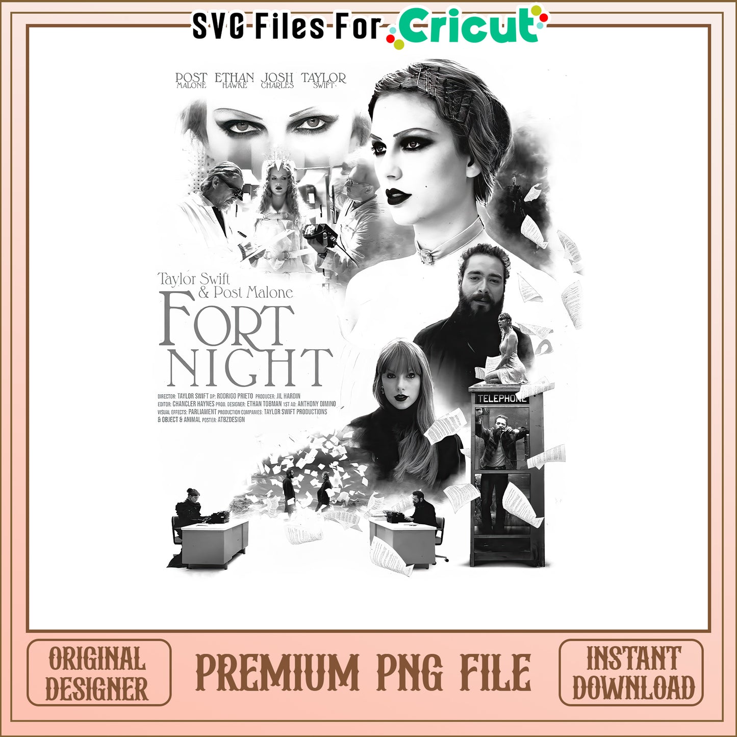 Taylor Swift Post Malone Fort Night PNG Download, Premium Design File