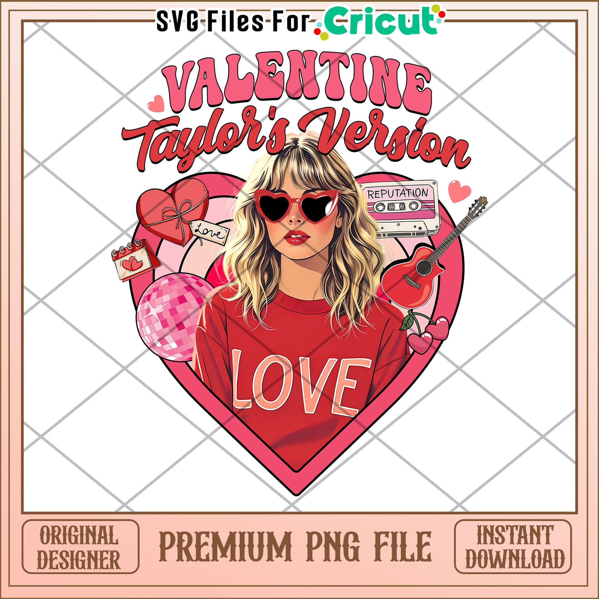 Taylor Swift Valentines PNG Design