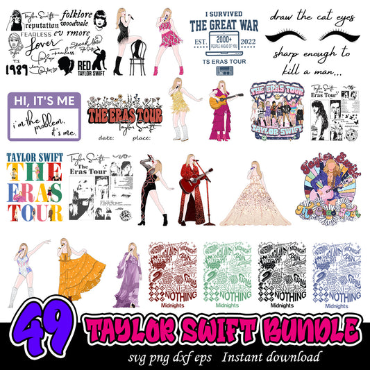 Taylor Swift stickers svg, Taylor Swift svg bundle, Swifties bundle