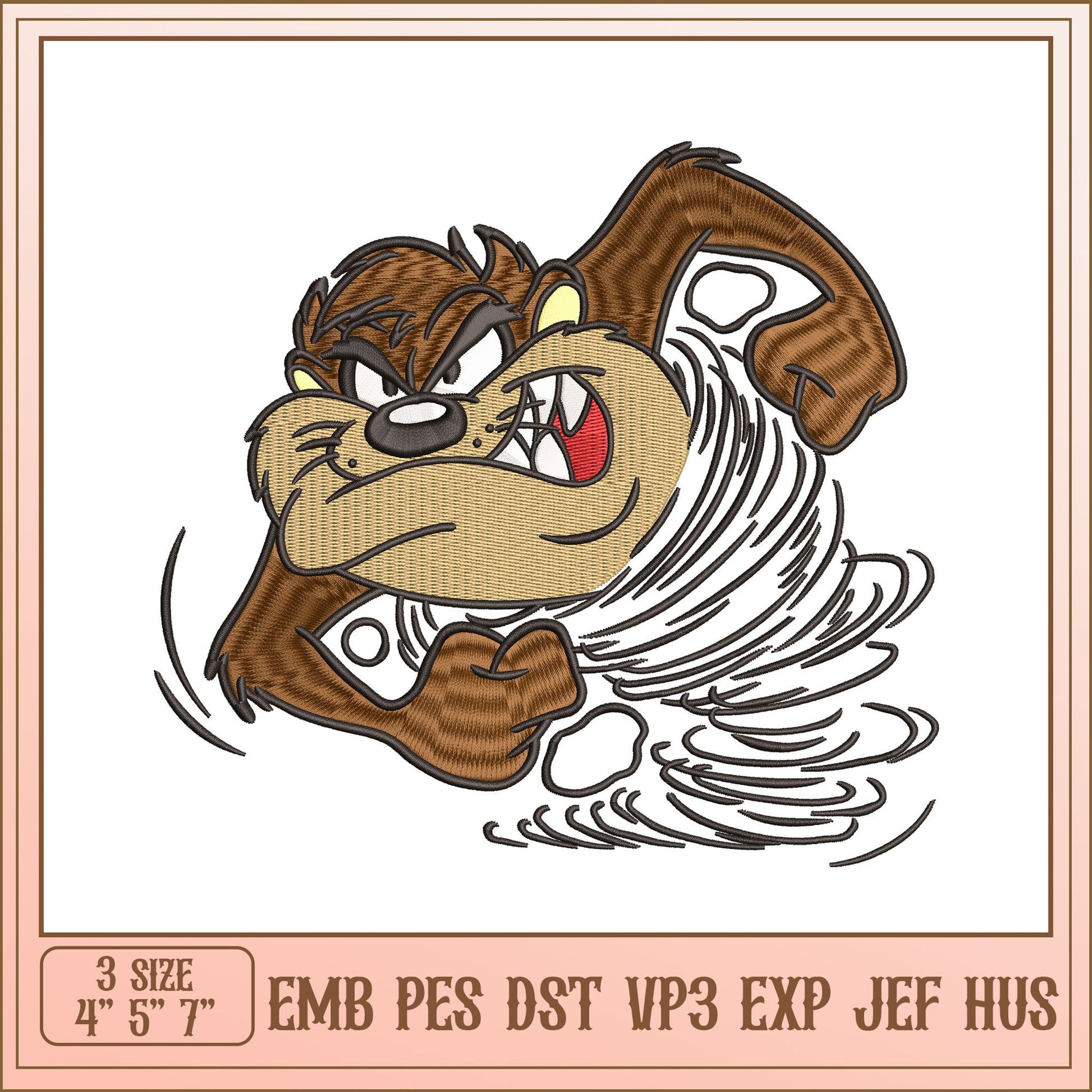 Tazmanian Devil Embroidery Design