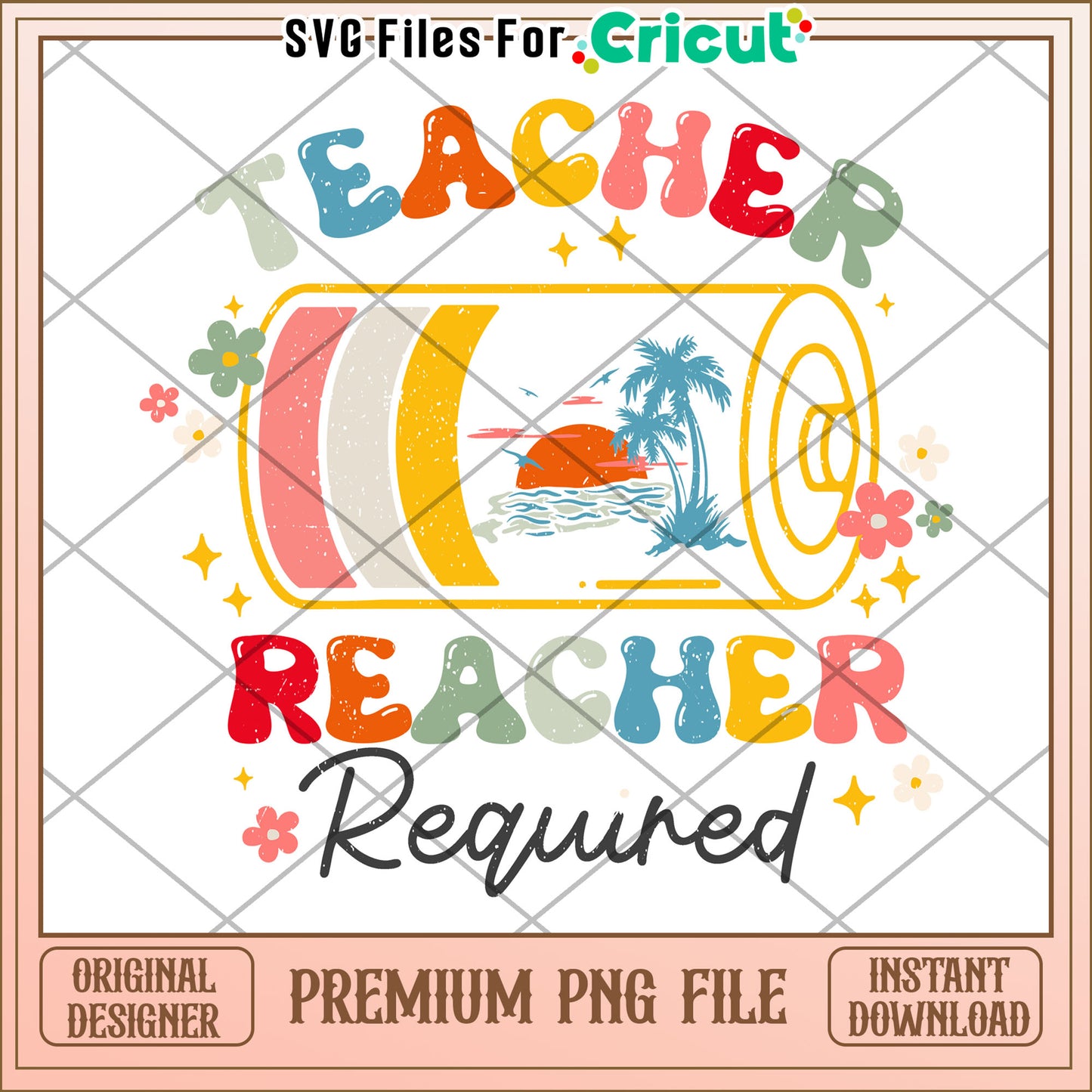 Teacher Beach Vibes PNG Design