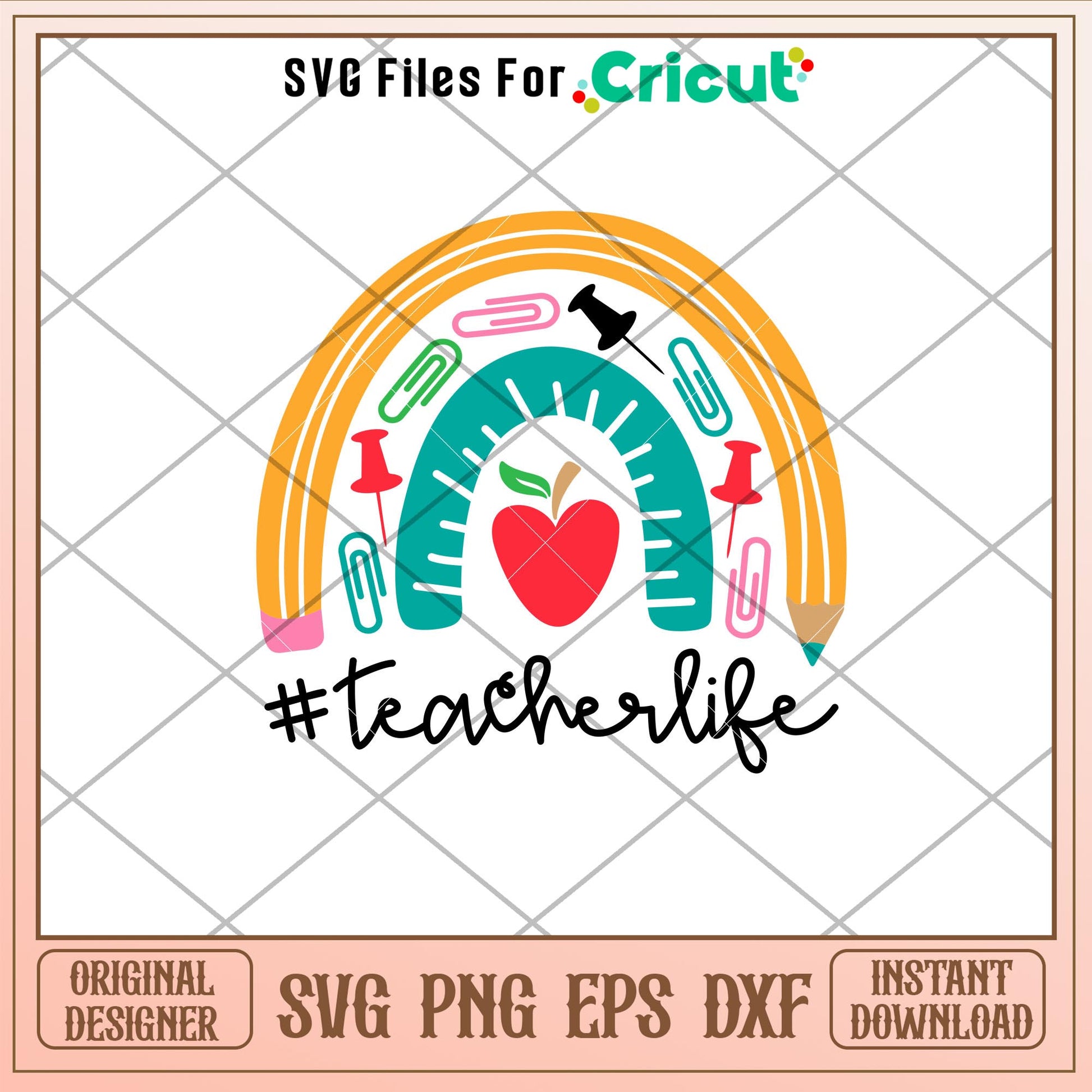 Teacher Life Boho Rainbow, Teacher Life Boho Rainbow Svg