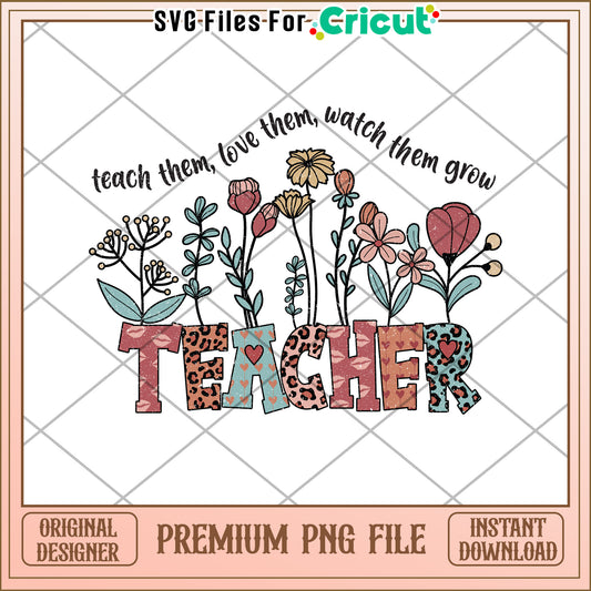 Teacher PNG Sublimation Design Instant Download