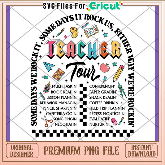 Teacher Tour PNG Design, Instant Download