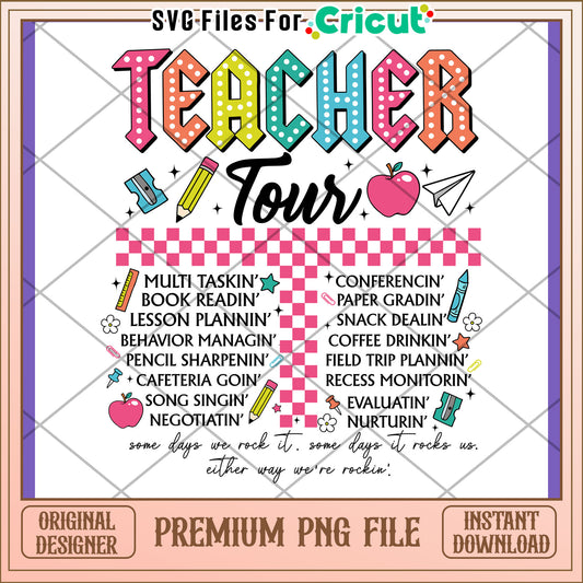 Teacher Tour Premium PNG Design