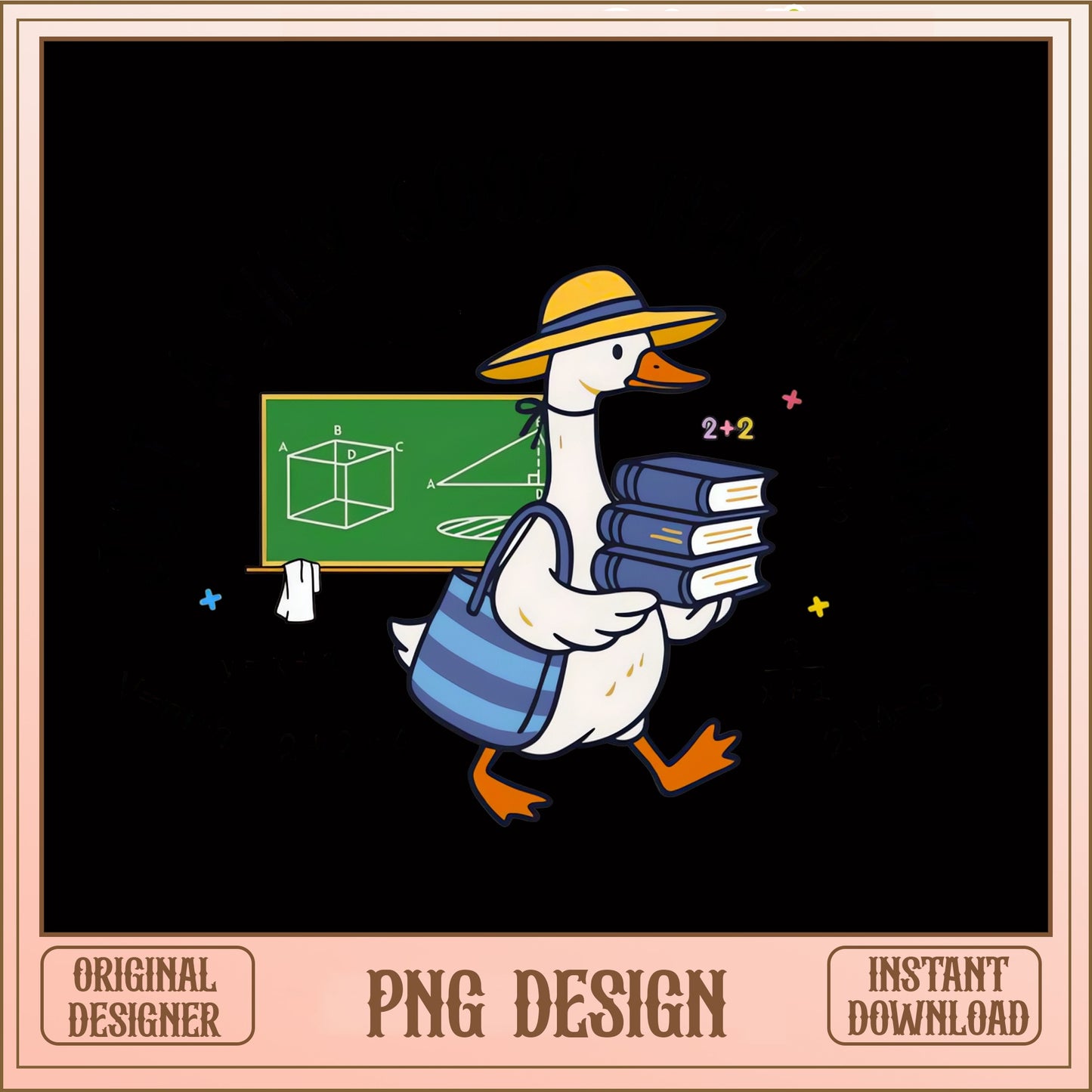 Teacher Duck PNG, Back To School Duck Sublimation, Cute Duck PNG