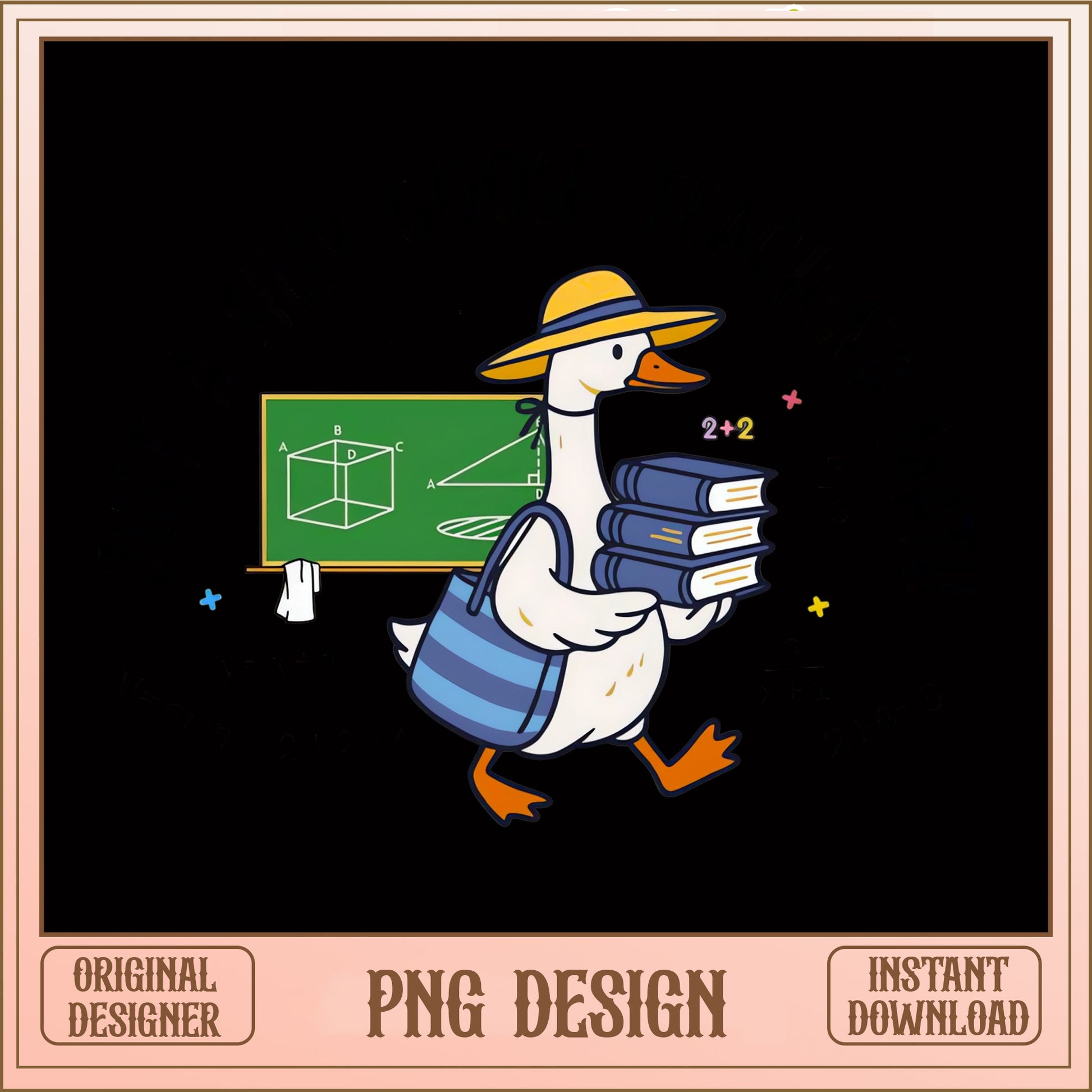 Teacher Duck PNG, Back To School Duck Sublimation, Cute Duck PNG