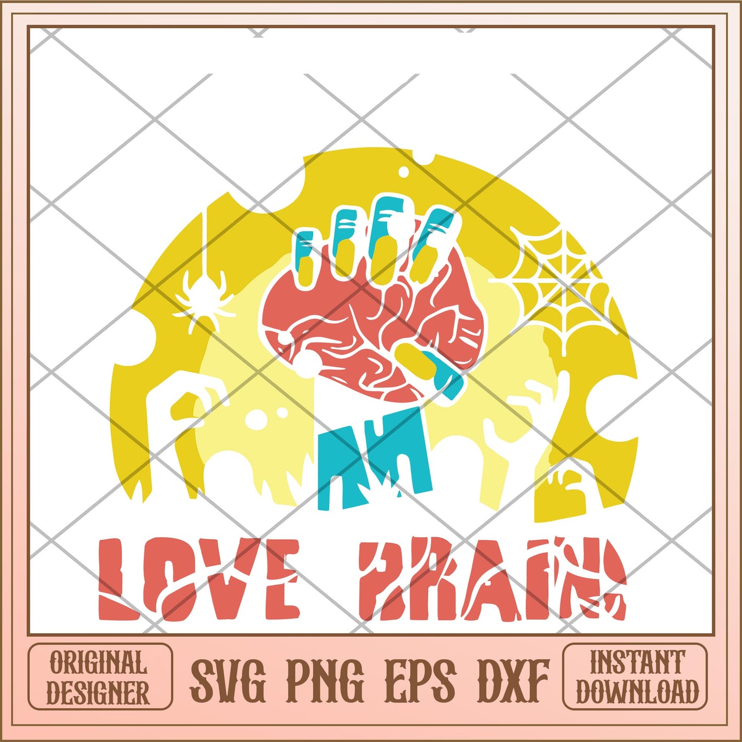 Teacher love brains svg, Halloween characters svg, Digital Download