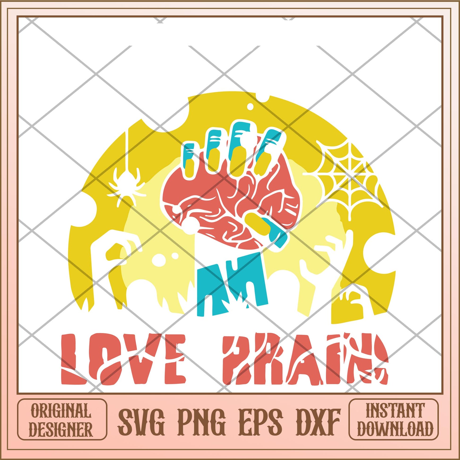 Teacher love brains svg, Halloween characters svg, Digital Download