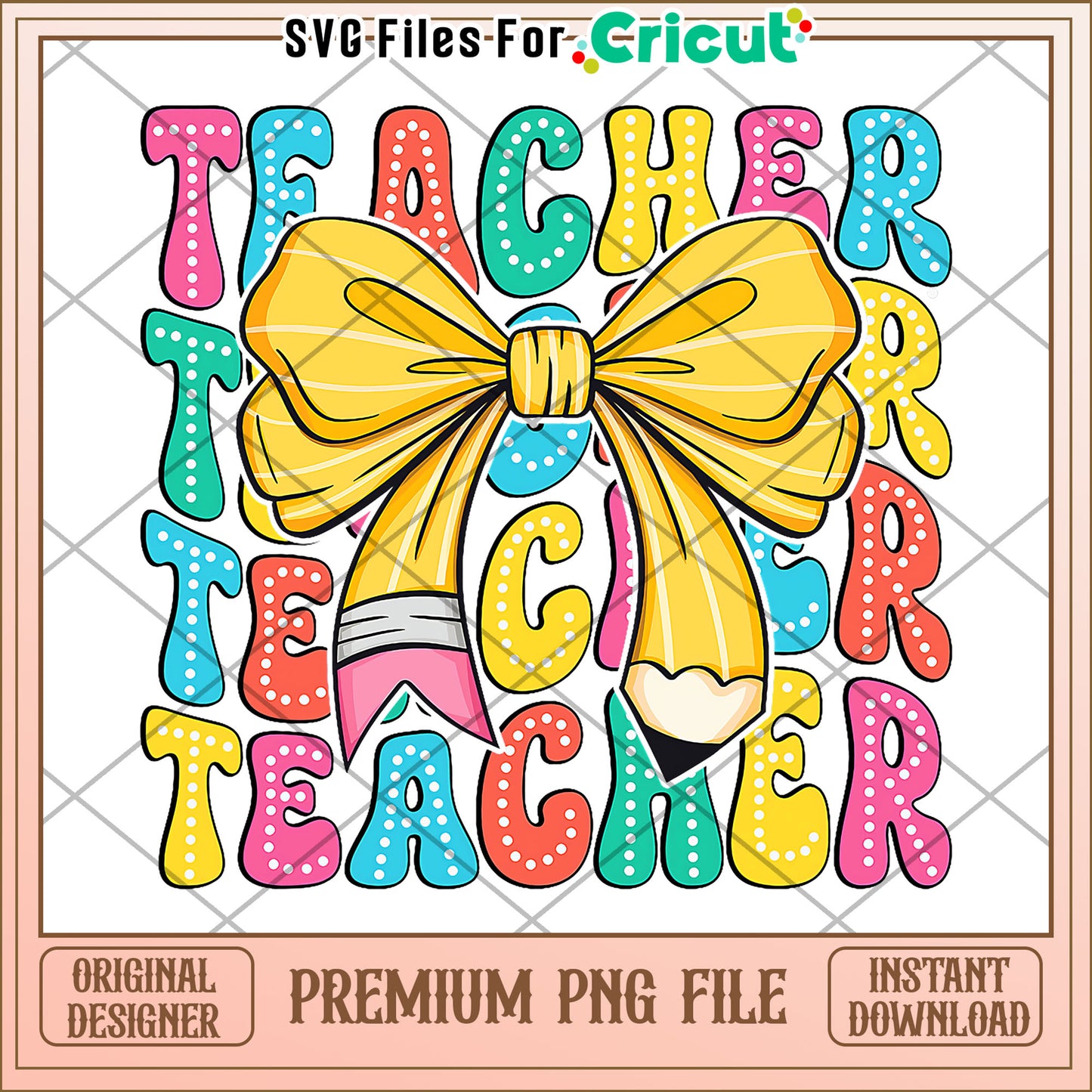 Teacher bowtie design png, back to school supplies​ png, cute design png