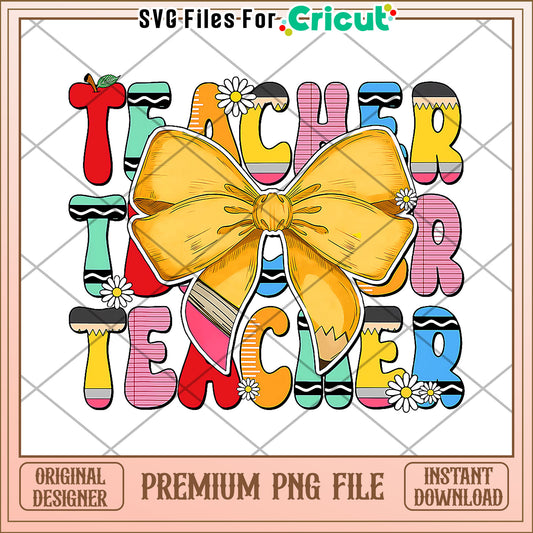 Teacher bowtie illustration png, cute design png, back to school time​ png
