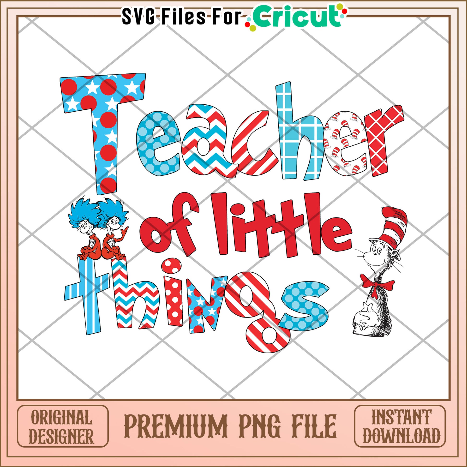 Teacher of Little Things Colorful PNG Design for Printers