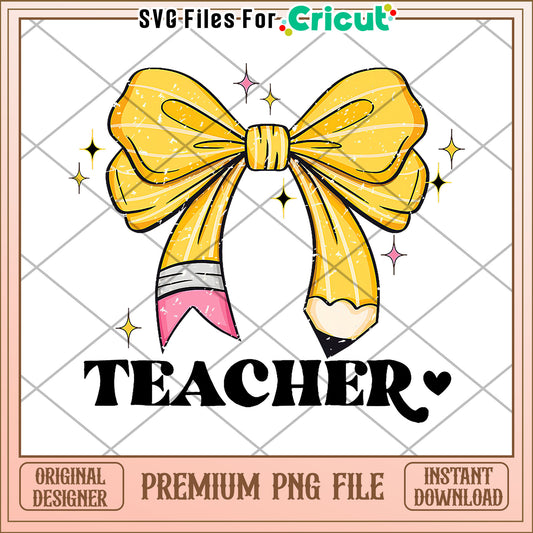 Teacher yellow bowtie design png, back to school supplies​ png, cartoon design png