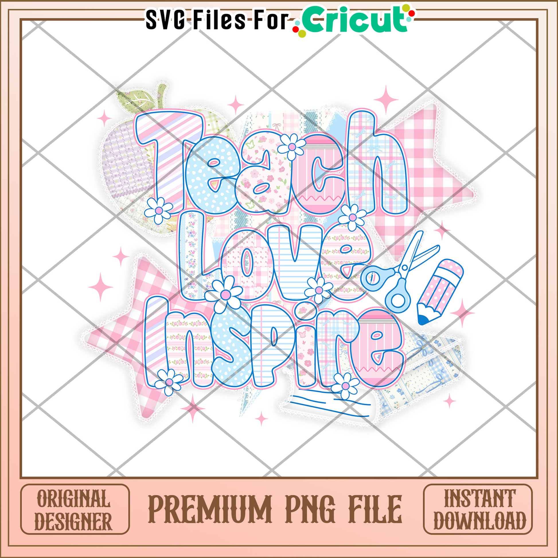Teach love inspire png, cute teacher png, teacher quotes png