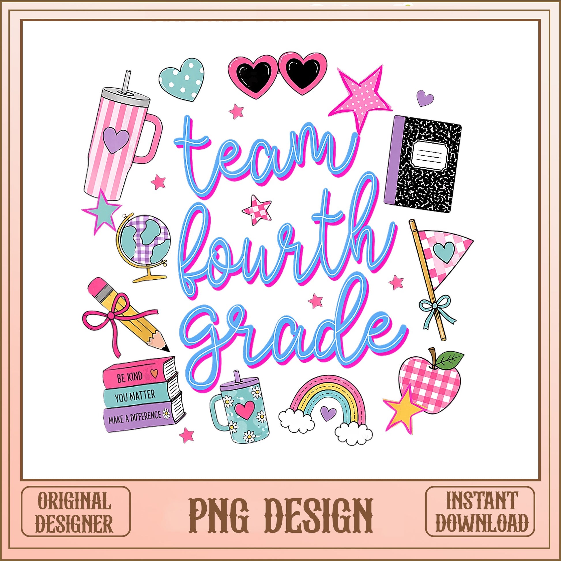 Team Fourth Grade PNG, Back To School Teacher PNG, 4th Grade PNG