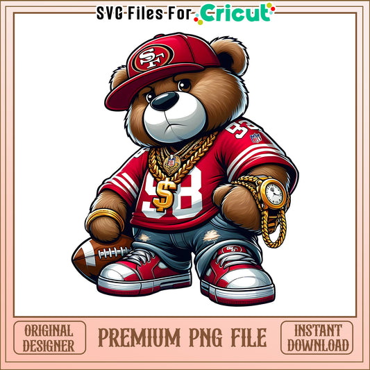 Teddy bear nfl team 49ers png, San Francisco 49ers png, NFL png