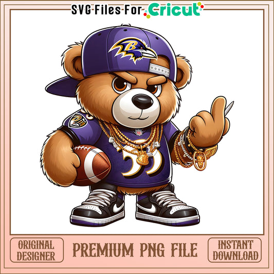 Teddy bear nfl team Ravens png, Baltimore Ravens png, NFL png