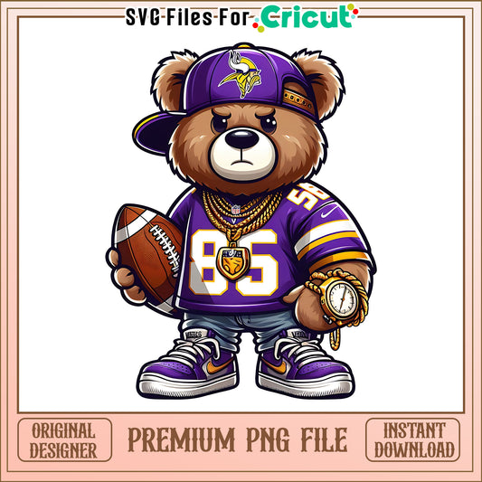 Teddy bear nfl team Vikings png, Minnesota Vikings png, NFL png