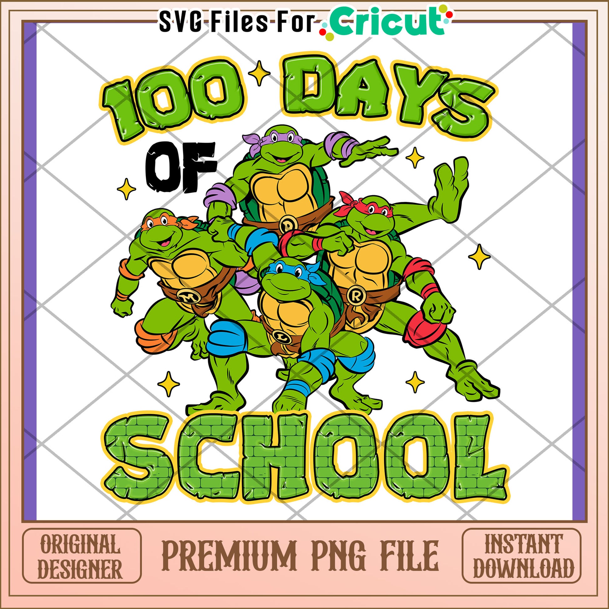 Teenage Mutant Ninja Turtles 100 Days of School PNG