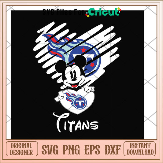 Tenesses Titans heart svg, Tenesses Titans svg, new nfl svg