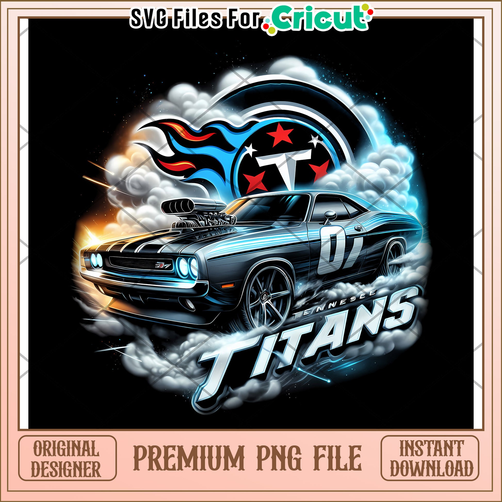 Tennessee Titans Car Art PNG File, Premium Instant Download Design
