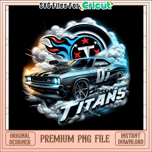Tennessee Titans Car Art PNG File, Premium Instant Download Design