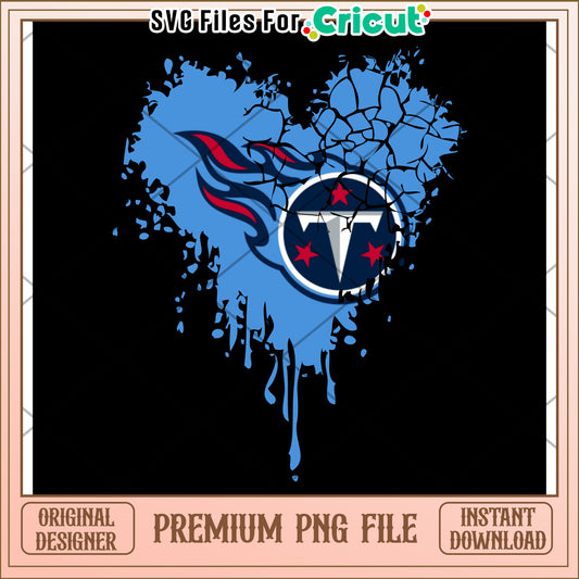 Tennessee Titans Heart Design PNG File, perfect for Cricut users