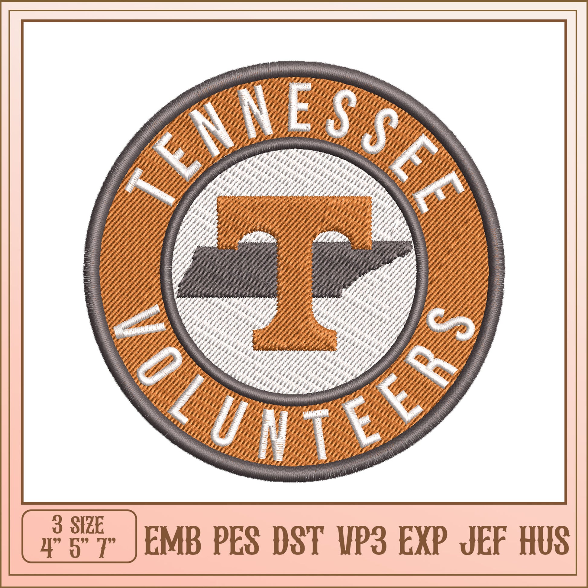 Tennessee Volunteers Embroidery Design