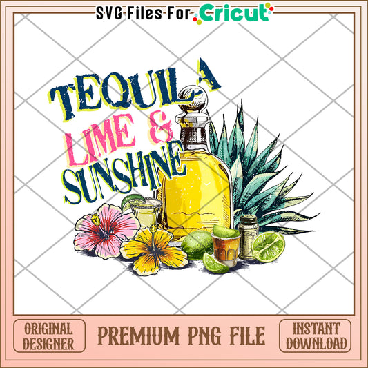 Tequila Lime Sunshine PNG Design