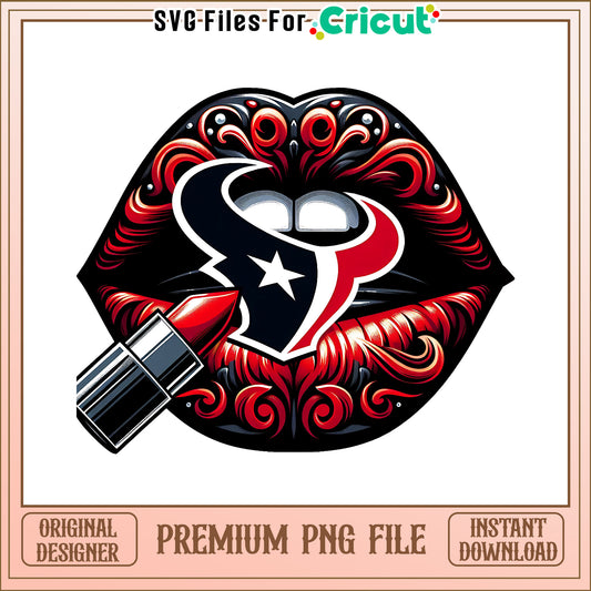 Texans vintage lips design png, Houston Texans png, NFL png