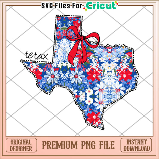 Texas Floral Map PNG Download