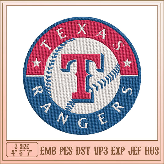 Texas Rangers Embroidery Design