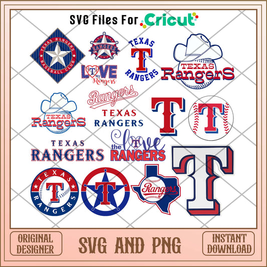 Texas Rangers svg, Texas Rangers svg bundle, MLB svg