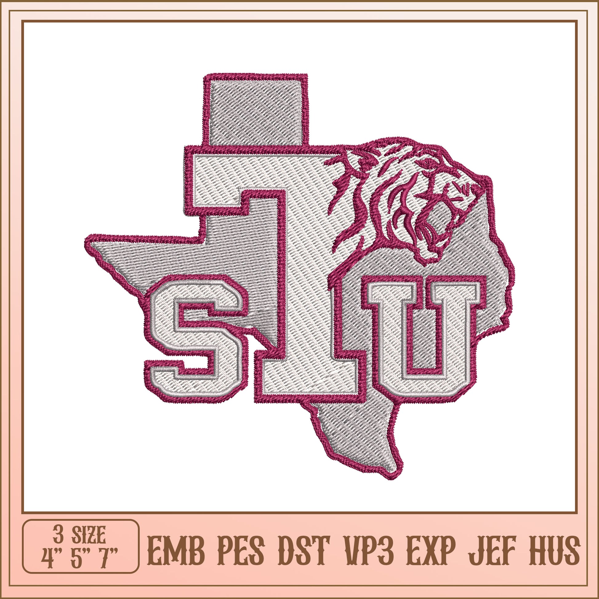 Texas SU Embroidery Design