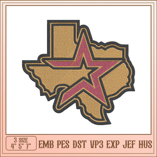Texas Star Embroidery Design
