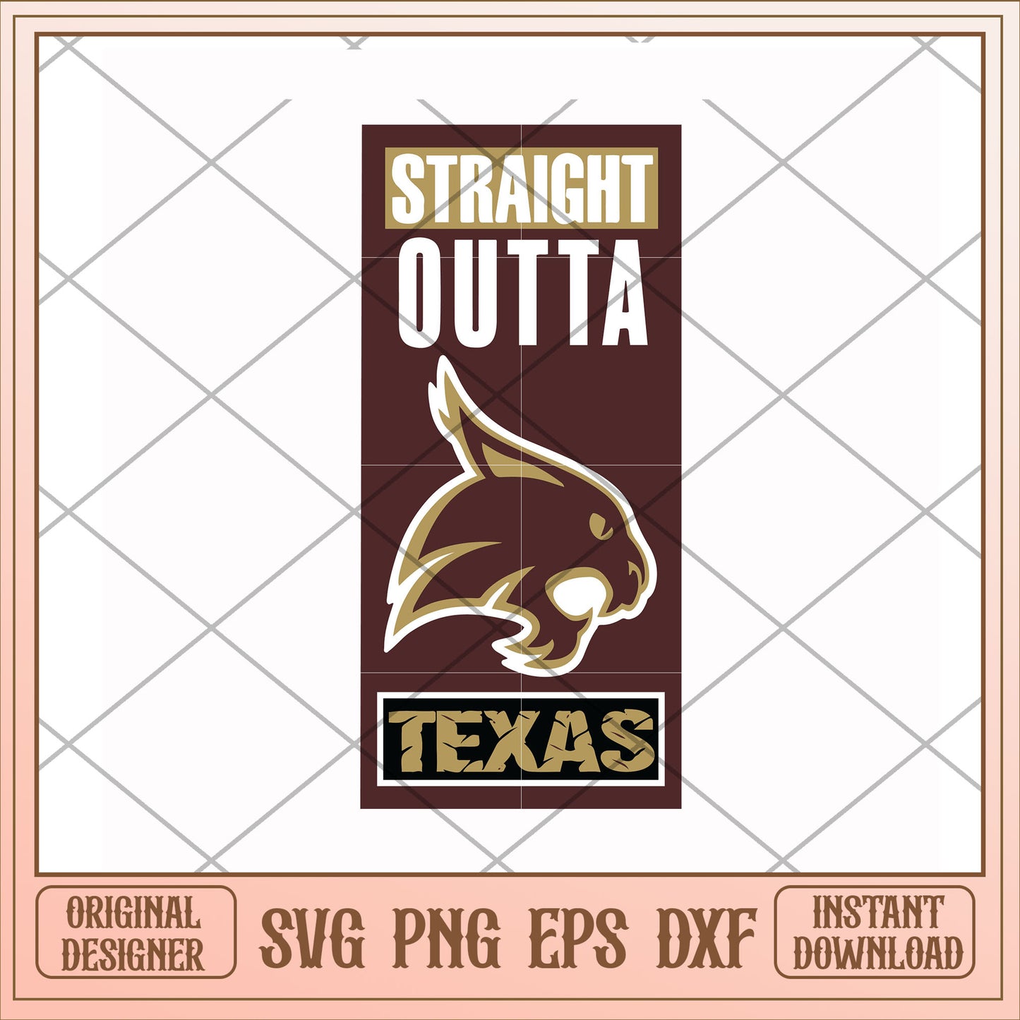 Texas State Bobcats Straight outta texas svg, Straight outta svg, ncaa svg