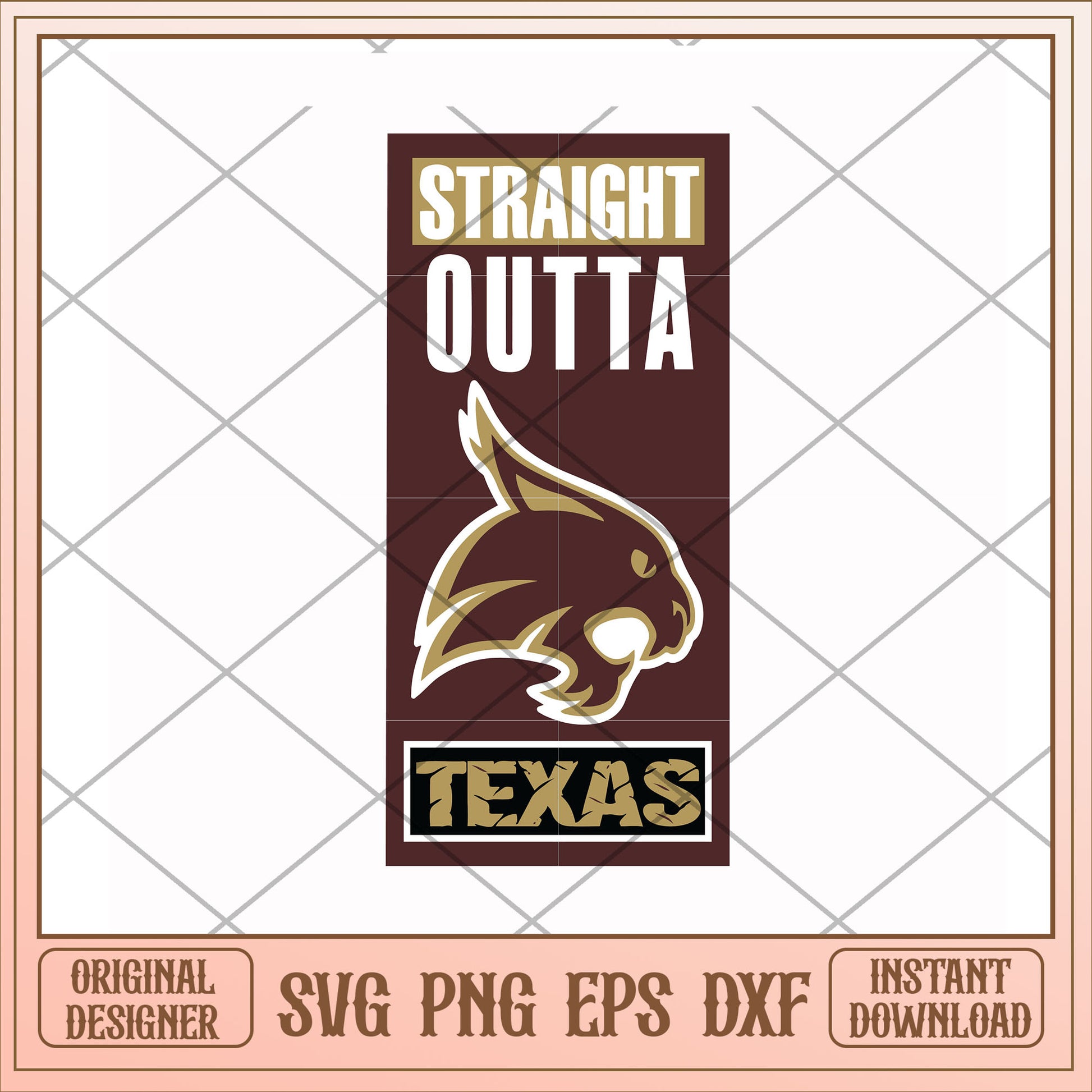 Texas State Bobcats Straight outta texas svg, Straight outta svg, ncaa svg