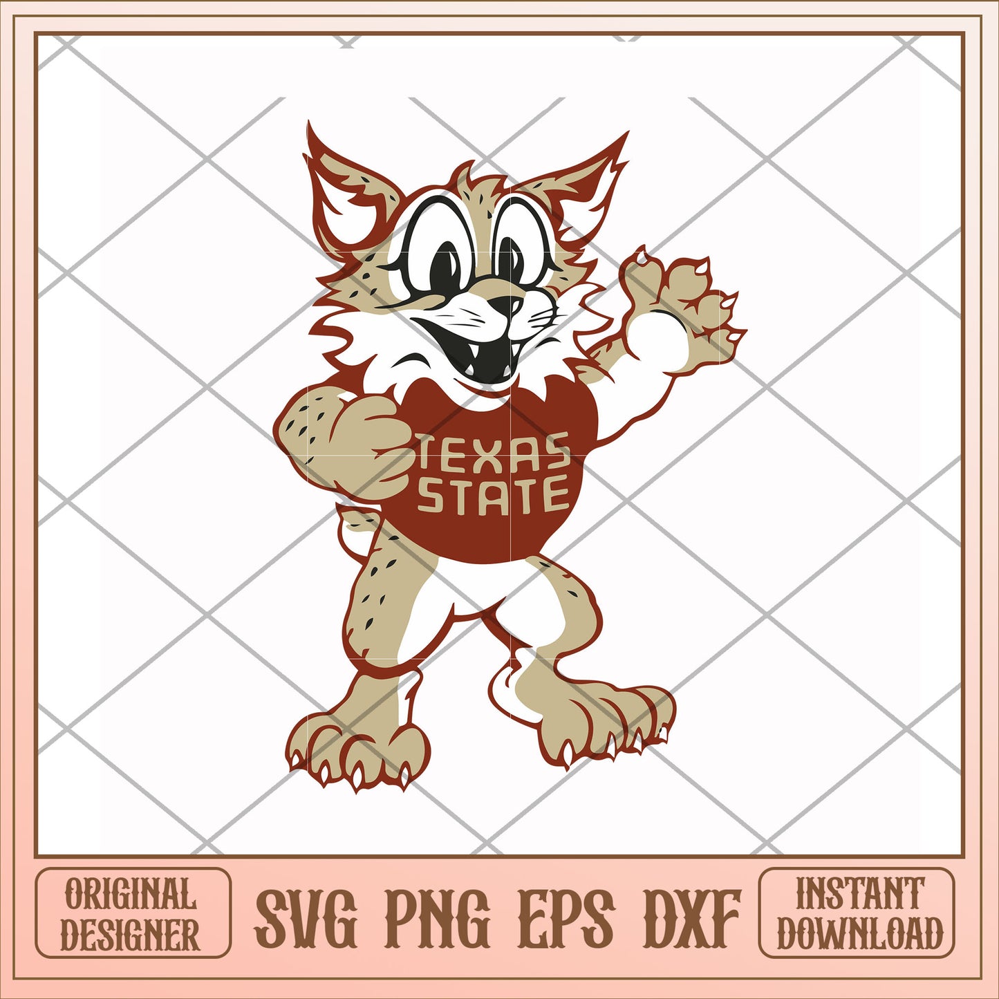 Texas State Bobcats mascot art svg, mascot svg, ncaa svg