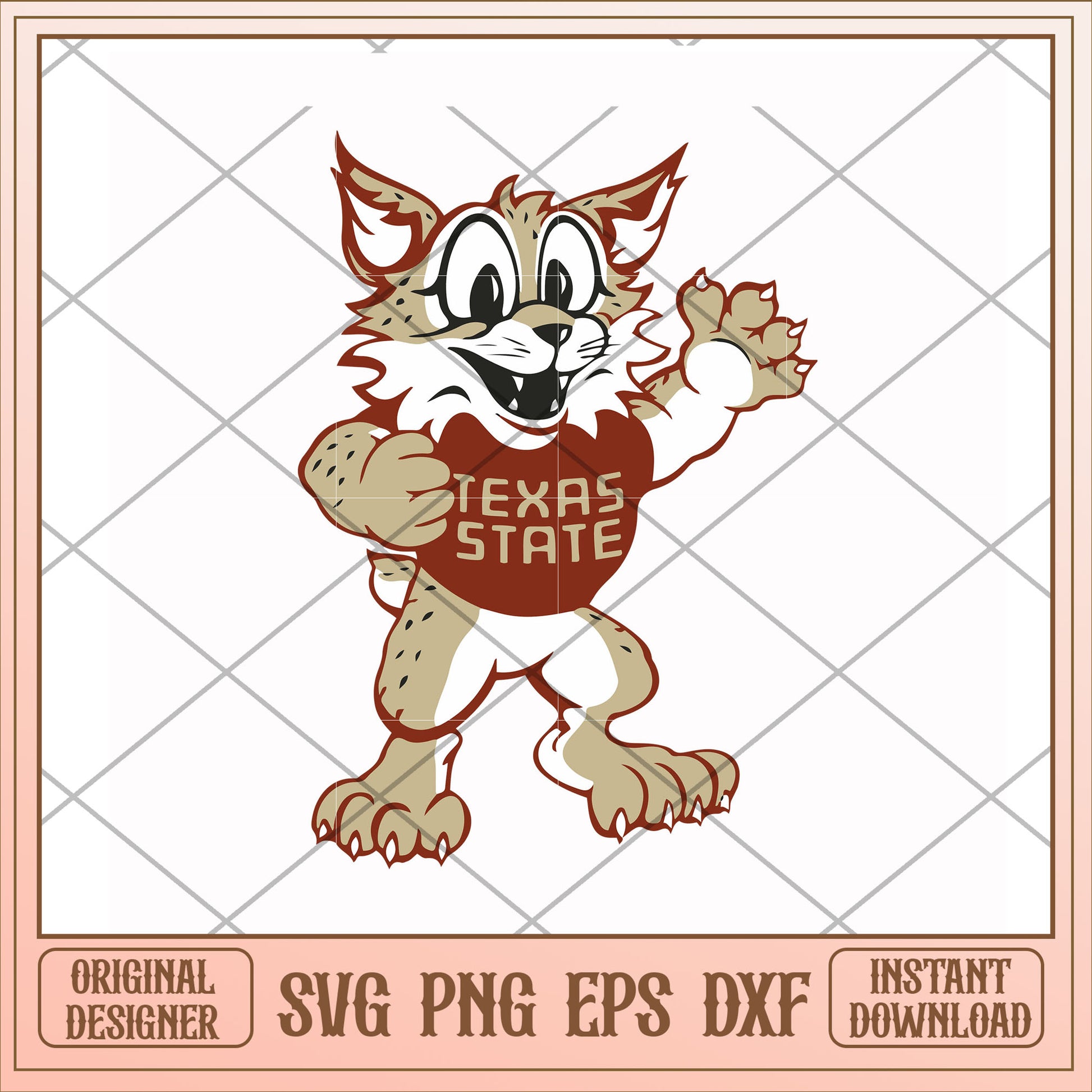 Texas State Bobcats mascot art svg, mascot svg, ncaa svg