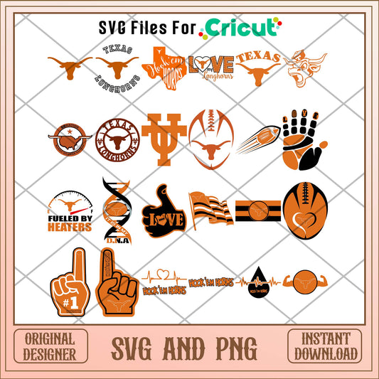 Texas longhorn svg, Texas longhorn svg bundle, NCAA svg