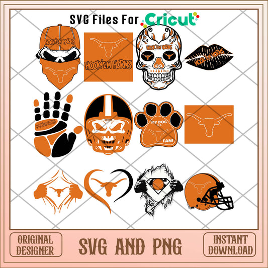 Texas longhorn skull svg, Texas longhorn svg bundle, NCAA svg